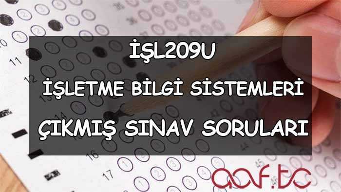 İŞL209U İşletme Bilgi Sistemleri Çıkmış Sınav Soruları