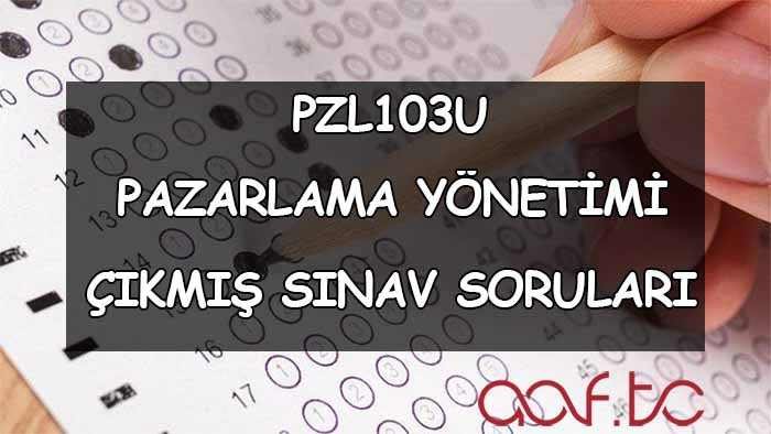 PZL103U Pazarlama Yönetimi Çıkmış Sınav Soruları