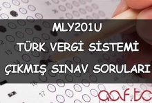 MLY201U Türk Vergi Sistemi Çıkmış Sınav Soruları