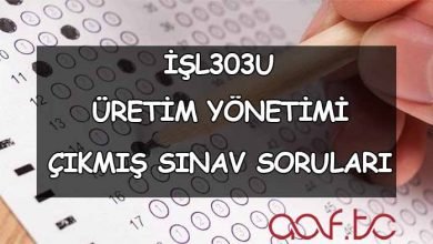 Üretim Yönetimi Çıkmış Sınav Soruları