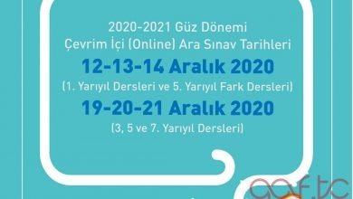 Online Arasınav Tarihleri Açıklandı (2020-2021 Güz Dönemi)