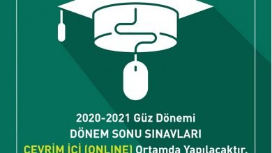 2020-2021 Güz Dönemi Final Sınavları Online Yapılacak