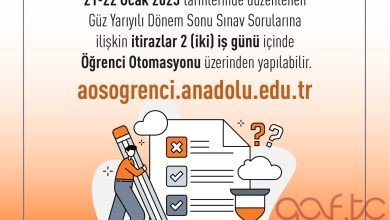 2022- 2023 Güz Dönemi Final Sınavlarına ve Sorulara İtiraz