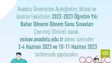 2023 AÖF Bahar Dönemi Final Sınavları Online